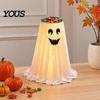Reusable Party Accessory for Holiday Halloween Ghost Candy Bowl Stand with Remote Control, Large LED Lighted Indoor Decoration Supplies Cute
