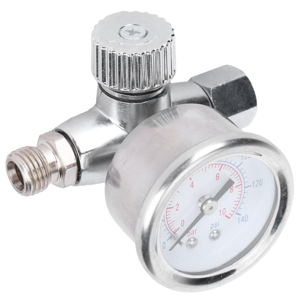 1/4in Spray Guns Air Pressure Regulator Pressure Regulating Adjusting Valve Gauge