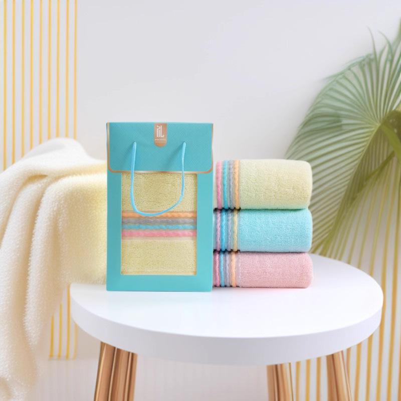 Custom Logo Cotton Towel Gift Set - Soft, Absorbent & Thickened for Face Washing Size 35cm x 75cm