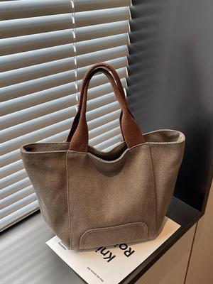 Retro Canvas Tote für Damen - Japanischer & Koreanischer Stil Lässige Handtasche für Herbst/Winter