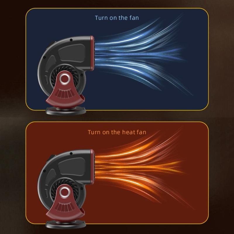 Pack of 2 Portable 12V Automotive Heaters Offering Rapid Warming Up Technology and Adjustable Airflows for Efficient Defrosting and Warming in Car