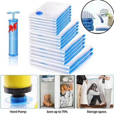 5PCS Vacuum Storage Bags Vacuum Seal Bag Space Saving Bags for Comforters Clothes Pillow Bedding Blanket Packaging Storage