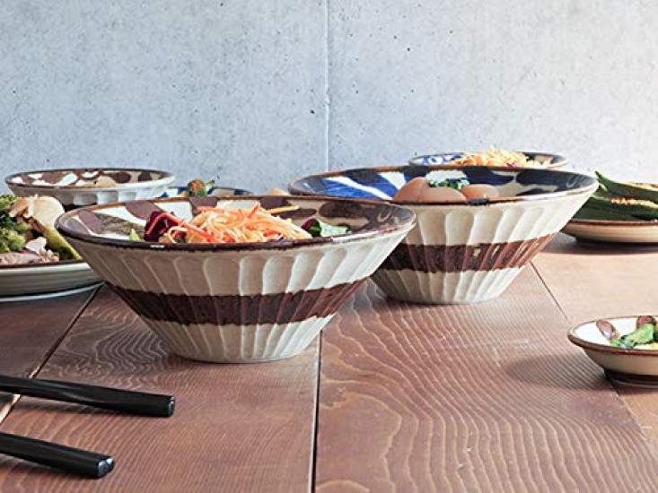 Tableware East Japanese Tableware Ryukyu Bowl, Large, 18cm, Karakusa, Blue, Sh-017-01