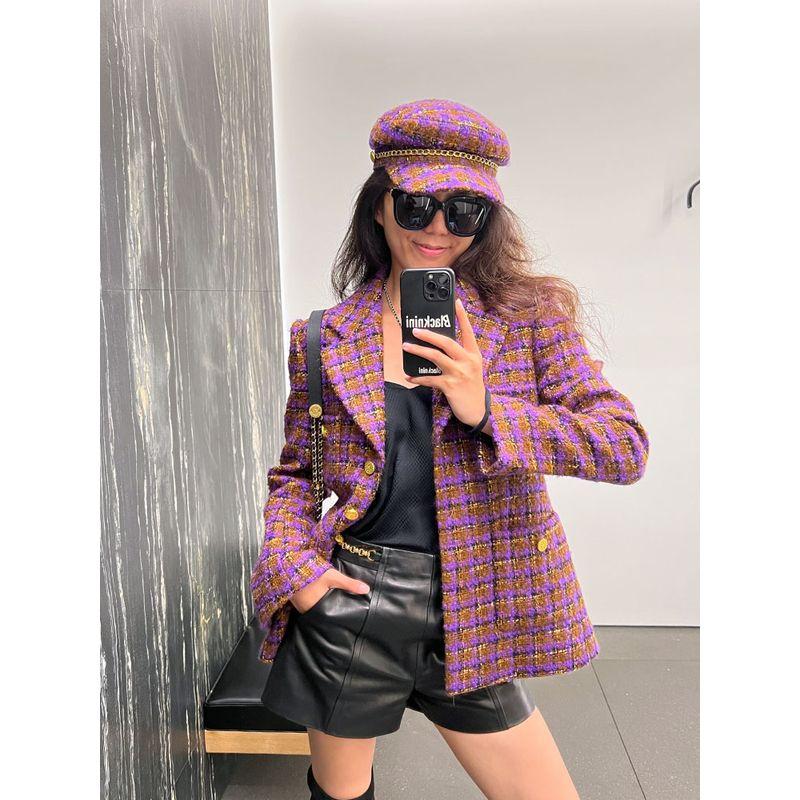 

Blacknini Инь Вафли/Серия Мечты Британская Королевская Королевская Ткань Винтажная Верхняя одежда Outwear M