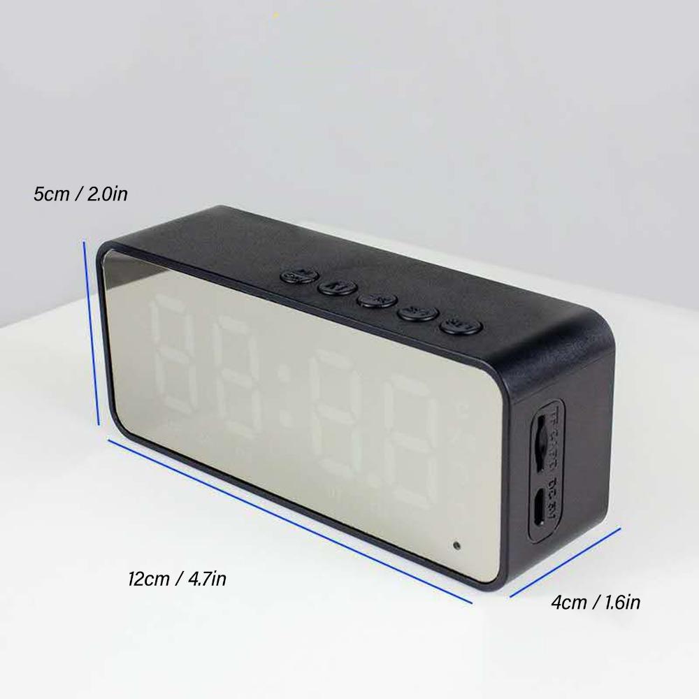 TF Card FM Radio 5.0 Bluetooth Bluetooth Speaker Modern Mirror Surface Alarm Clock  for Living Room
