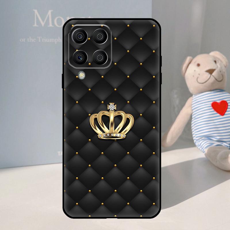 Quilted Texture Sofa Pattern Crown For Samsung Galaxy M21 M11 M31 M13 M33 M35 M53 M55 M15 M14 M34 M54 M12 M32 M52 M06 M16 Case