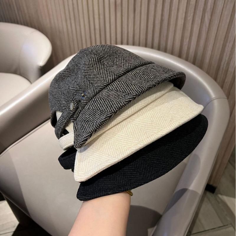 Meier Can tie ponytail high quality wool fisherman hat children autumn and winter retro British washbasin hat