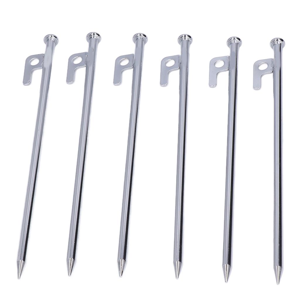 6Pcs Tent Stakes Pegs Anti Dropping Good Fixability Flat Head Design Easy To Use Outdoor Camping Tent Pegs for Hiking