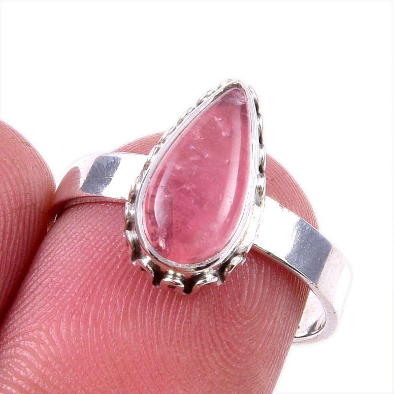 

Natural Rhodochrosite Gemstone 925 Solid Sterling Silver Jewelry Ring S.7 m0w91