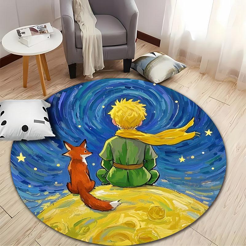 Charming Starry Night Circle Carpet for Cozy Spaces round carpet for home sofa bedroom, gift