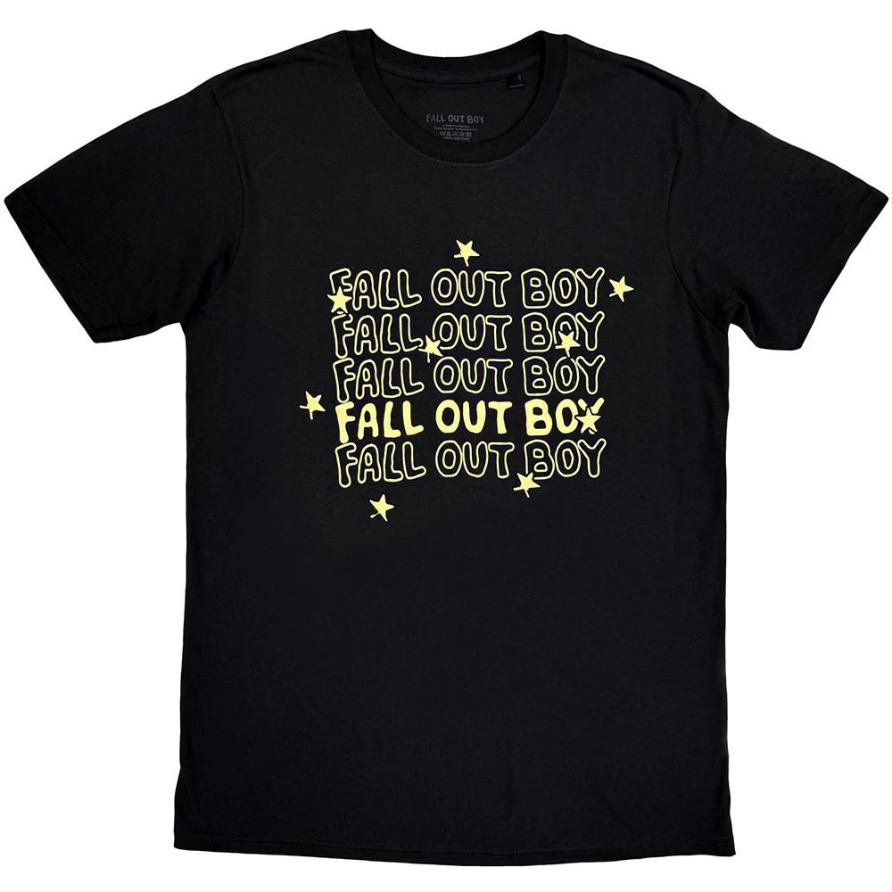 Fall Out Boy T-Shirt: Logo Repeat (Black) OFFICIAL NEW M