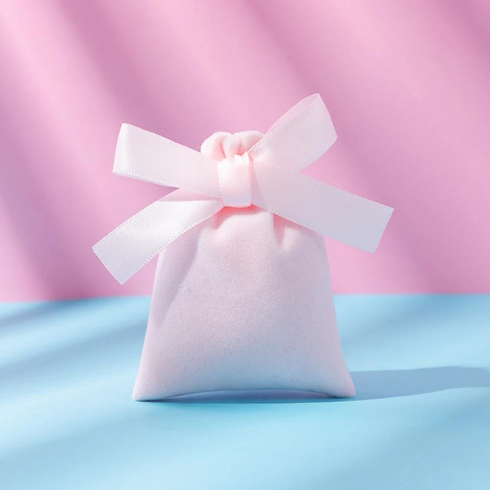 10Pcs 7x9cm 10x12cm 12x15cm 15x20cm Beige Velvet Bag Jewelry Suede Gift Packaging Wedding Favors Candy Earrings Bracelet Pouch