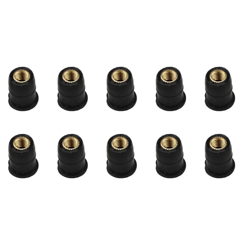 10Pcs M4 M5 M6 Durable Rubber Well Nuts Windshield Bolts for Motorcycles Fairing Mountings Windscreen Fastener