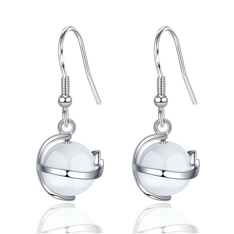 

Серьги-крючки из японского и корейского белого лунного опала, женские серьги в пасторальном стиле, небольшие, свежие и простые.