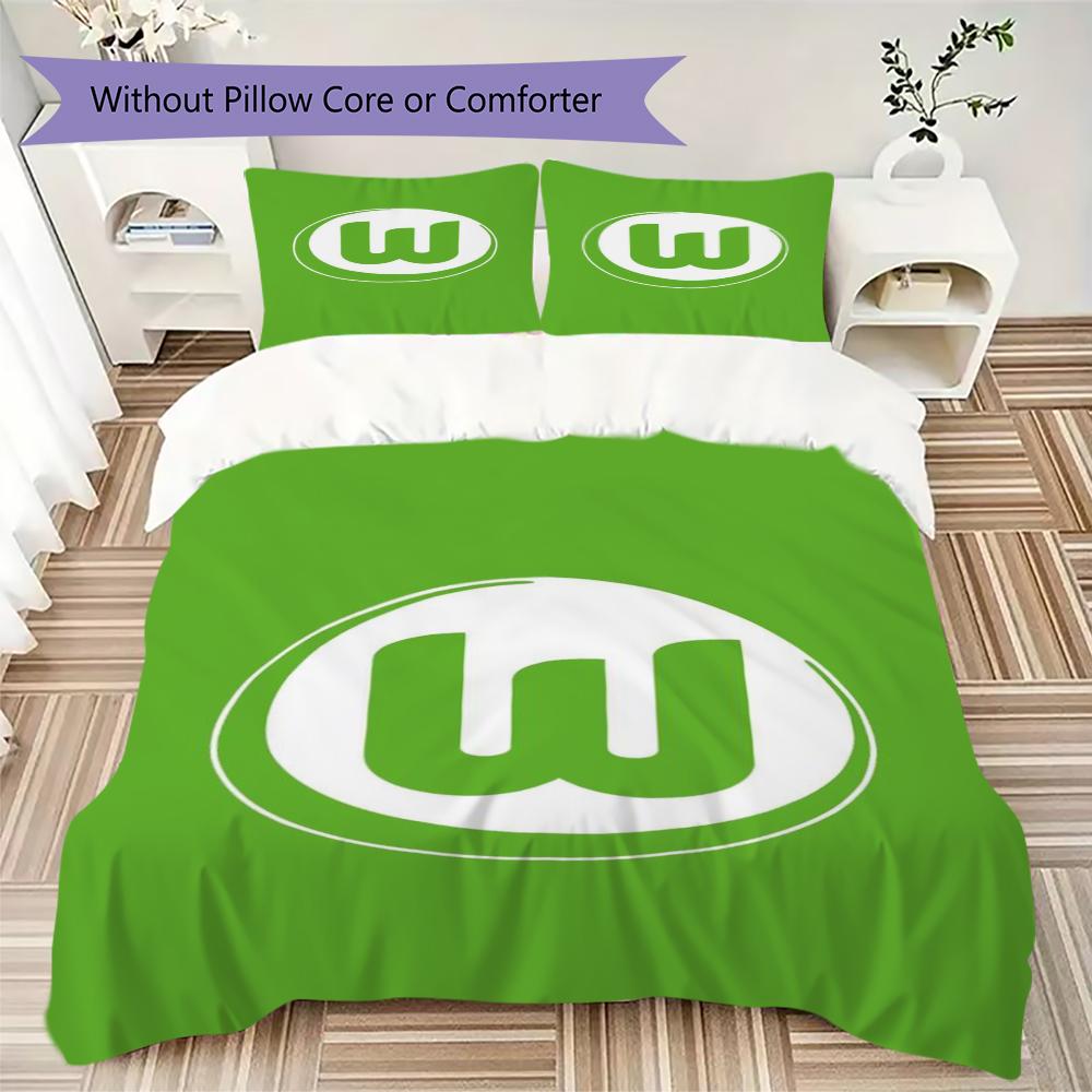 VfL Wolfsburg Pattern Bedding Uilt Set Uilt Cover Pillowcase Home Decoration Birthday Gift (1 * Duvet Cover + 2 * Pillowcase Without Core)100