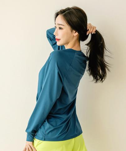 Tyubeuteuli Women'S Basic Loose Fit Long Sleeve Rash Guard B603 Coral Blue
