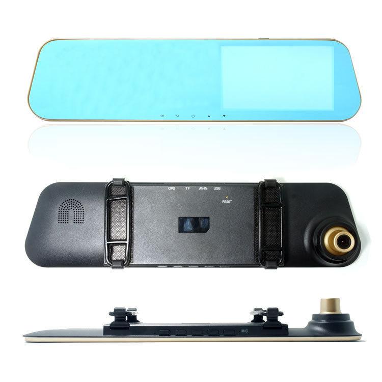 

Зеркальная камера заднего вида Автомобильный видеорегистратор IPS 4,3 дюйма с сенсорным экраном 1080P HD с двумя объективами и помощником при парковке 4.3inch