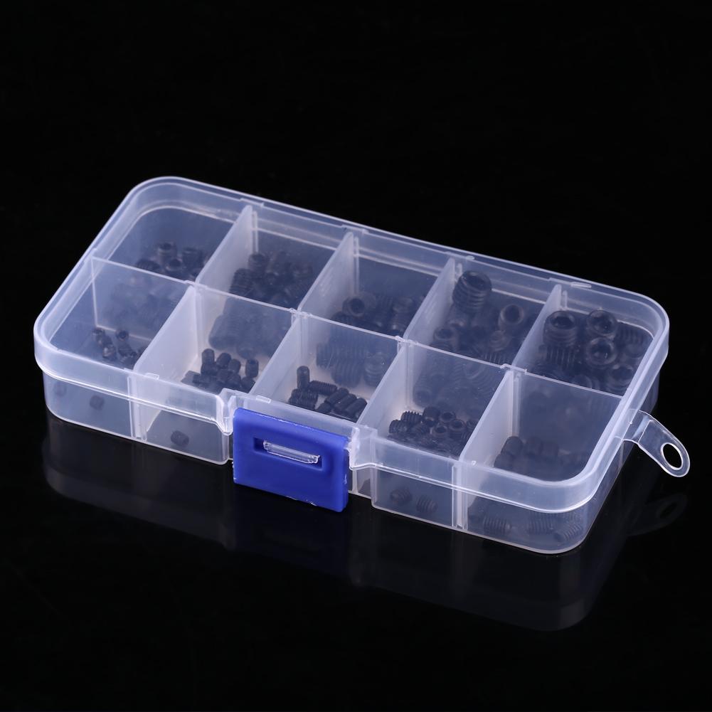 

200 шт. Набор винтов с шестигранной головкой и чашечным наконечником в коробке