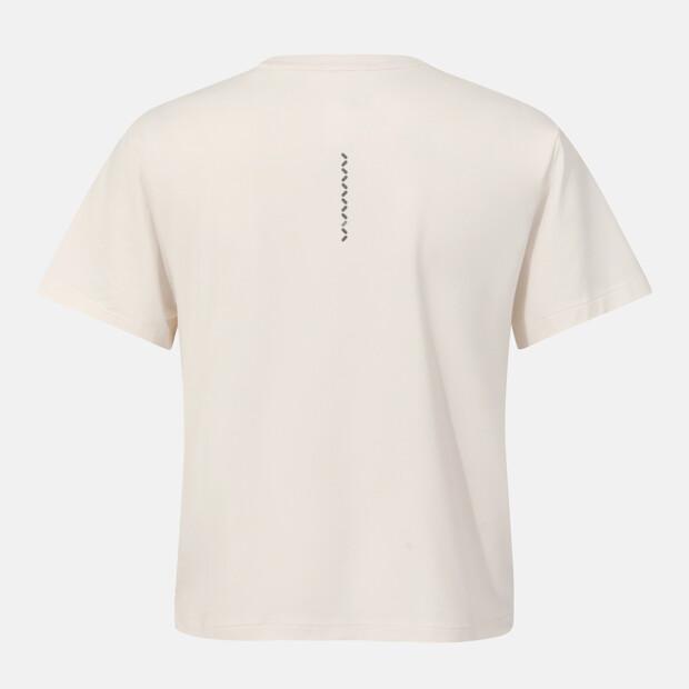 DESCENTE Women'S Running Semi-Crop Short Sleeve T-Shirt Ivory Sr122Rts31