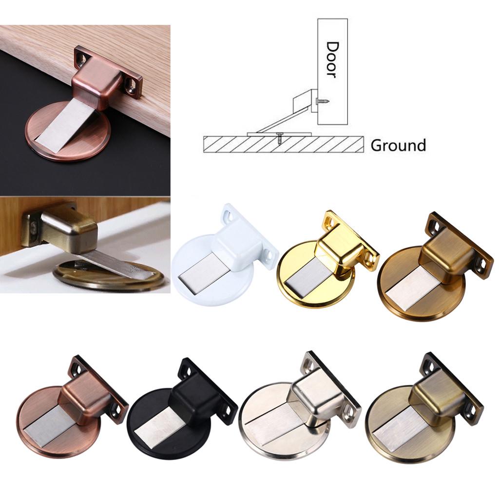 Suction Door Stops  Anti-collision Punch Stainless Steel Magnetic Home