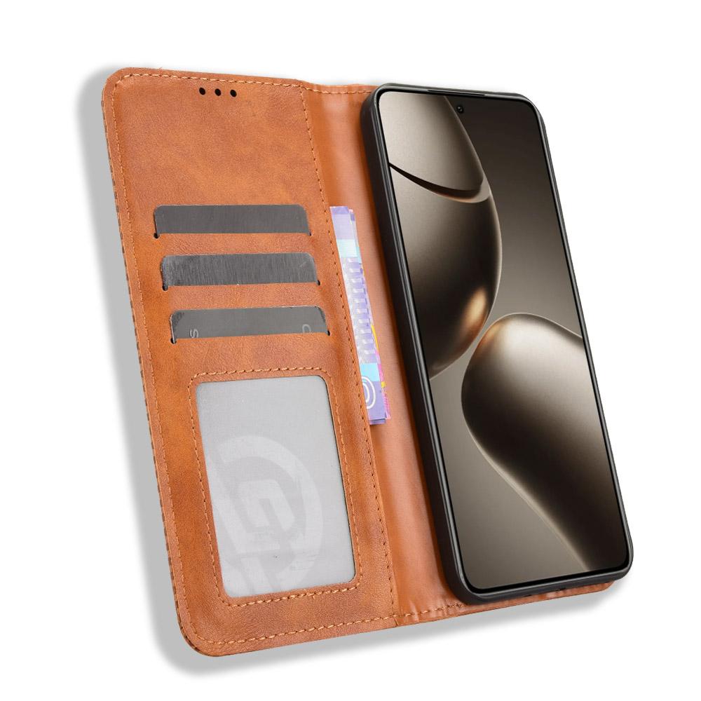 For Xiaomi 15T Leather Case Wallet Stand Retro Texture Phone Cover