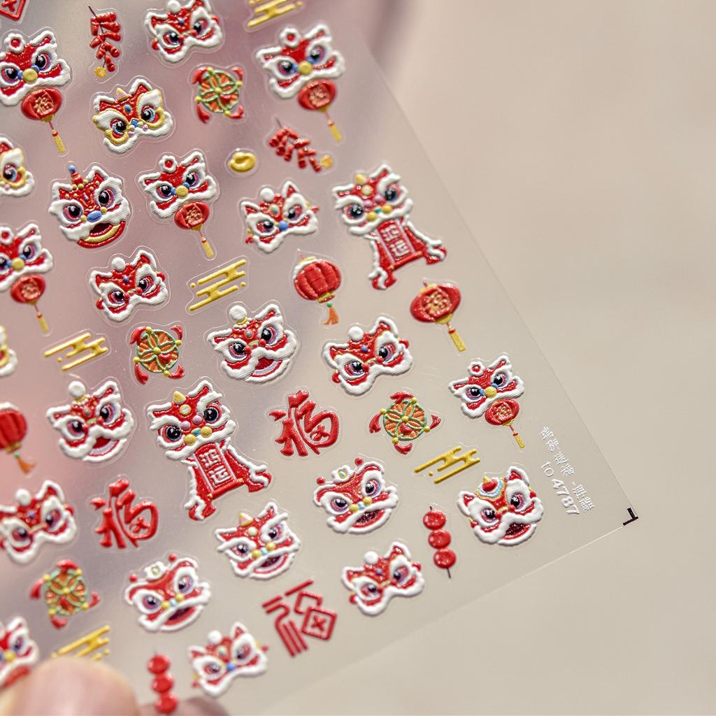 1PCS 5D Embossed Nail Sticker Cute Gray Cake Teddy Bear Bow Cartoon Nail Art Stickers Self Adhesive Nails Decorations Decals DlY