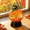 Lampada da Tavolo Decorativa Zucca Luminosa Glitter Neve, Base Bronzo Retrò Ornamento da Scrivania Autunnale per Illuminazione di Halloween Raccolta, E Ringraziamento