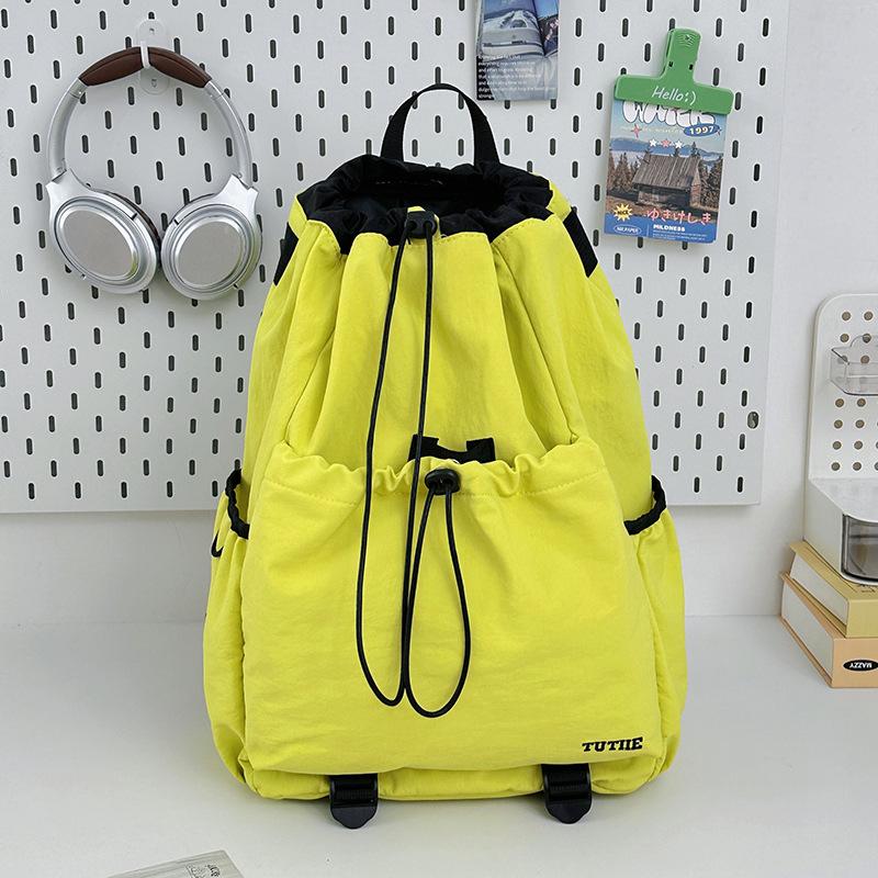 Schoolbag new Mori ins high value fresh and sweet macaron backpack light travel mountaineering drawstring backpack