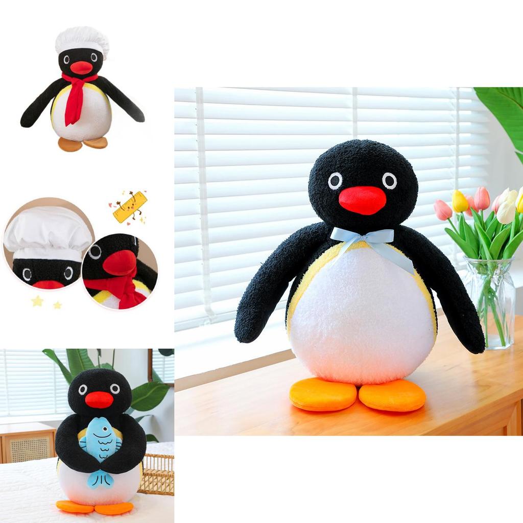 Adorable Pingu Chef Penguin Plush Toy Soft And Cute Penguin Stuffed Animal For Kids
