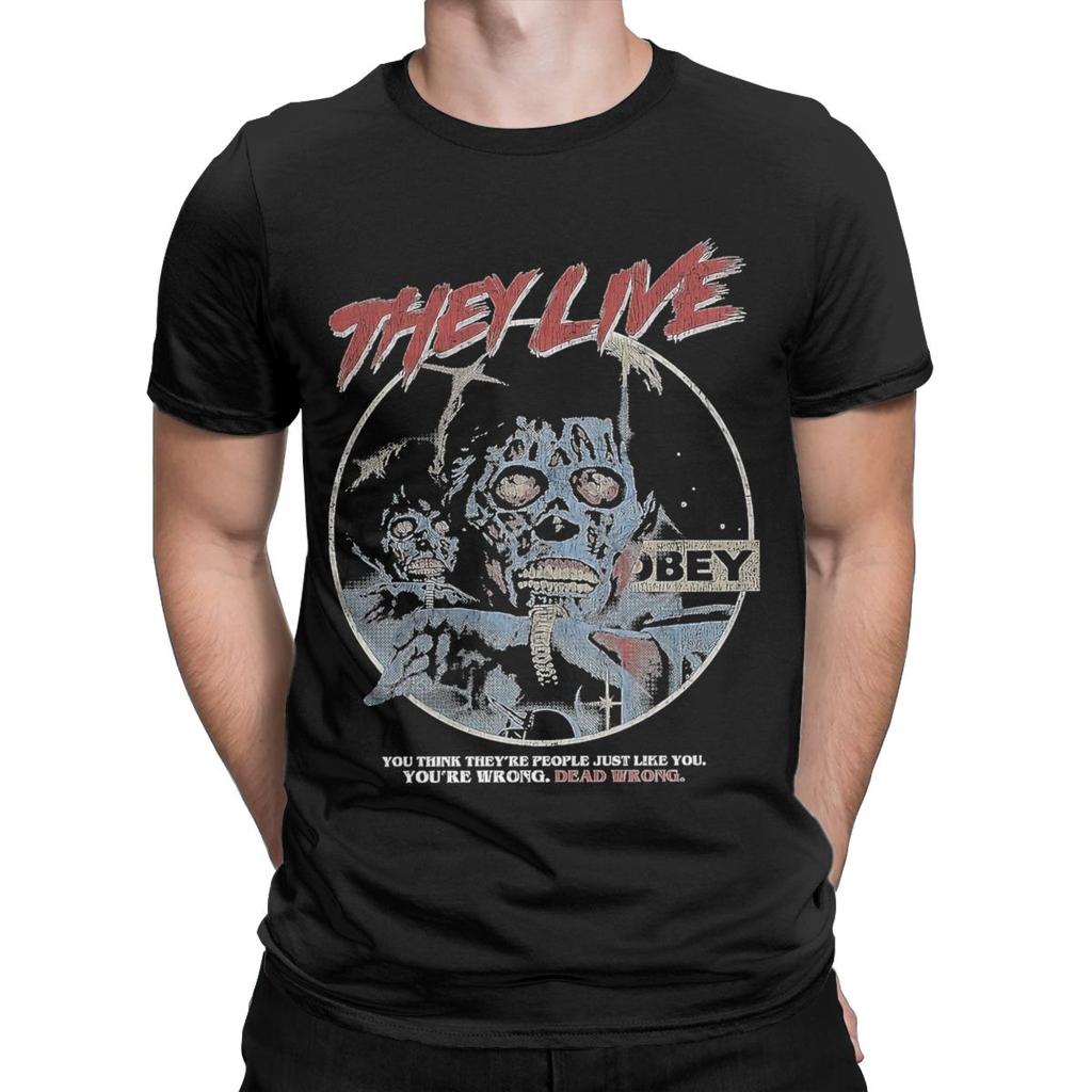 Men They Live John Carpenter Horror T Shirt Cotton Clothing Funny Short Sleeve Crew Neck Tee Shirt Birthday Gift T-Shirt