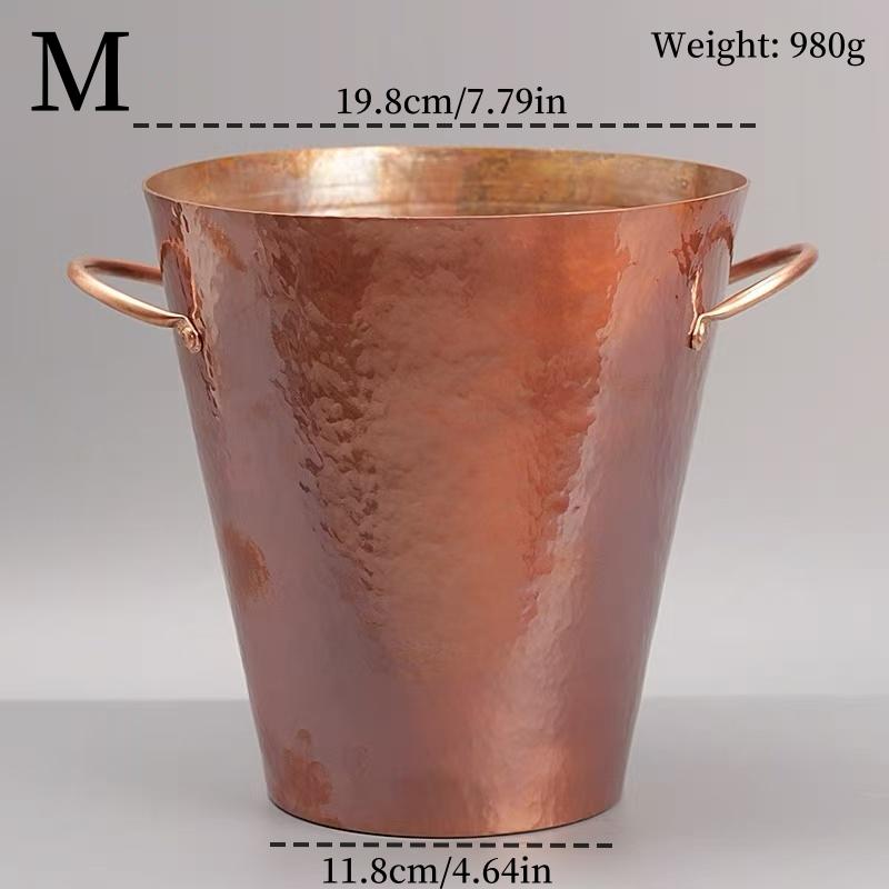 Secchiello per Ghiaccio in Rame Rosso Vintage, Diverse Misure Portatile da Campeggio Retro Secchiello per Conservare Ghiaccio Birra Bevande Articoli da Tavola