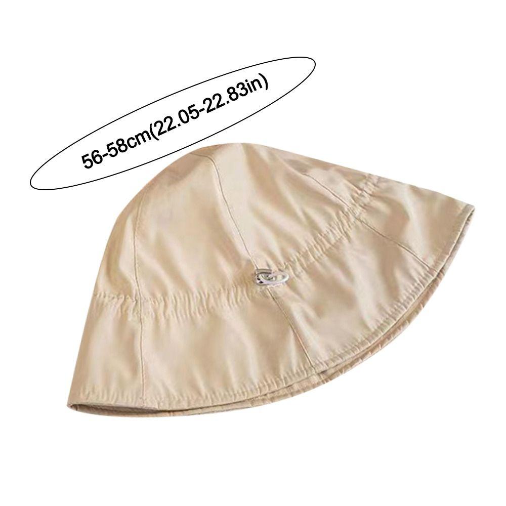 Anti-UV Drawstring Basin Hats Sunscreen Foldable Bucket Hat Wide Brim Fisherman Hats  Spring Summer