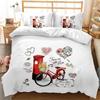 Girls Teen Romantic Bedding Collection King Paris Eiffel Tower Duvet Cover Microfiber British Style Love Heart Cartoon Comforter Cover