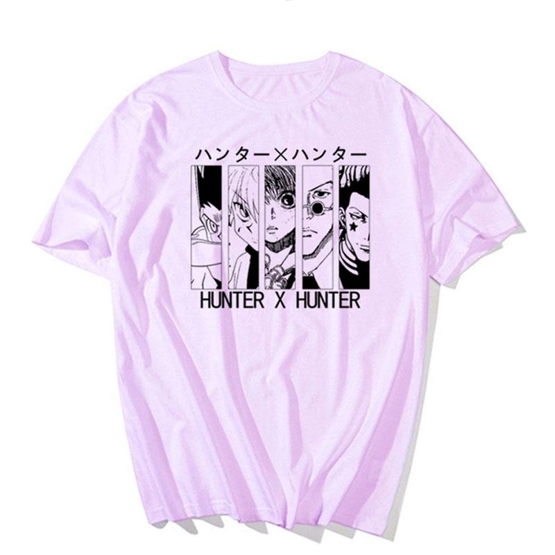 Mote Anime Figur Unik Hunter X Hunter Kurapika Herre T-skjorte Killua Zoldyck Print Harajuku T-skjorte Unisex kortermet Anime T-skjorte