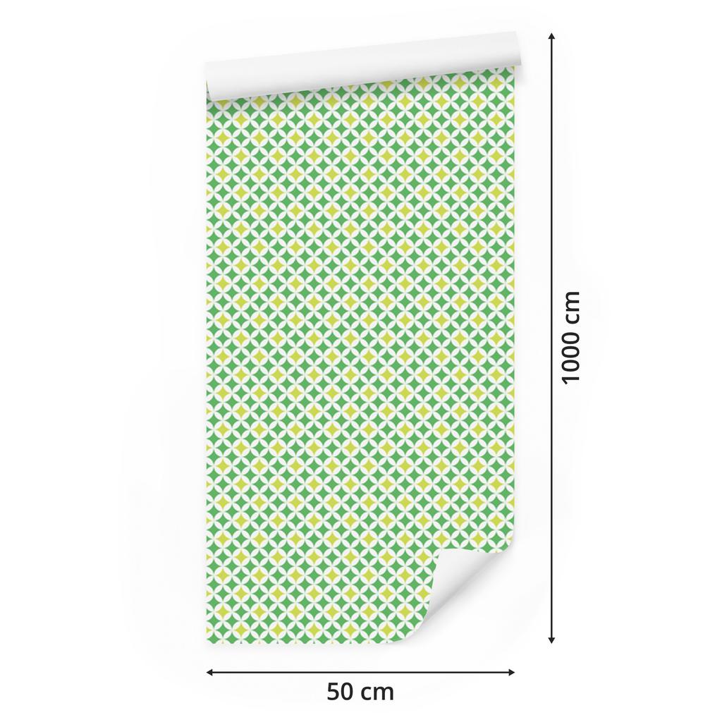 Lime and mint diamond wallpaper for living room and bedroom 50x1000