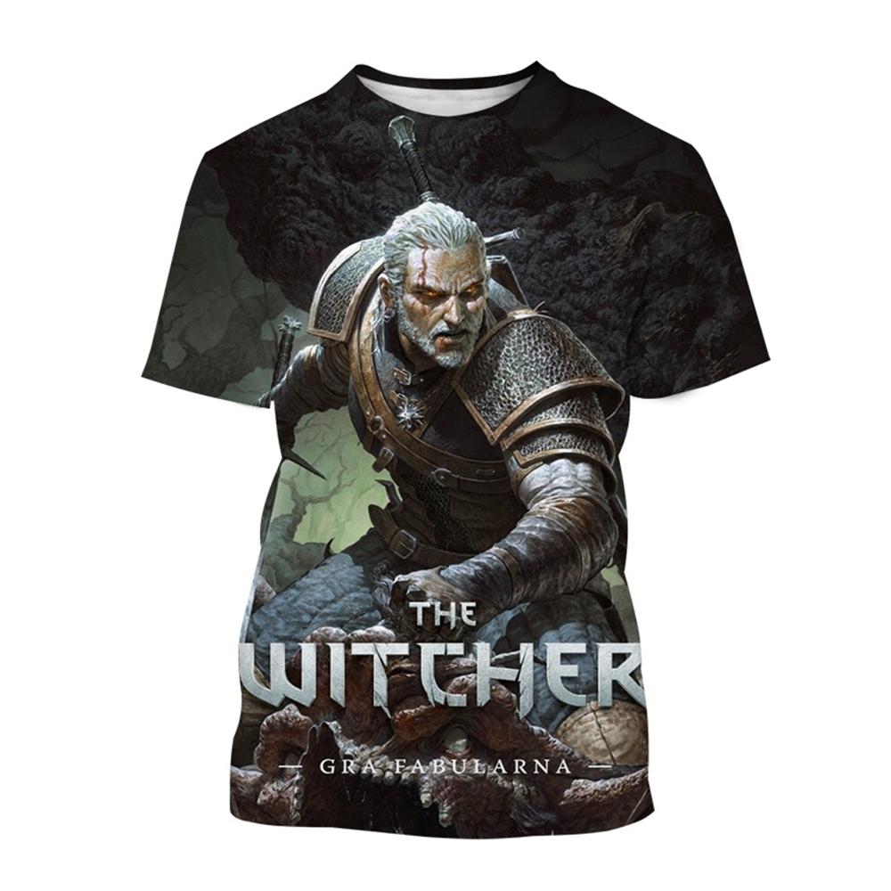 Latest Witcher 3D Printed T-shirt for Men, Role Playing Game Witcher King Assassin Casual Harajuku