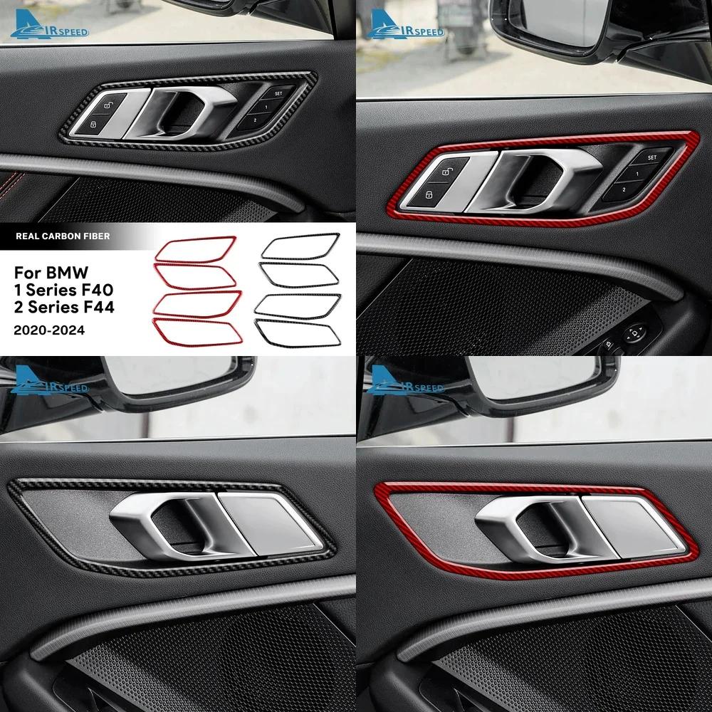 Carbon Fiber Car Interior Door Handle Cover Trim for BMW 1 2 Series F40 F44 2020 2024 Door Stickers Accessories Car Styling