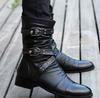 Formanism Casual Engineer Rider Studded Men's Boots (Black, Size 42 (26cm))