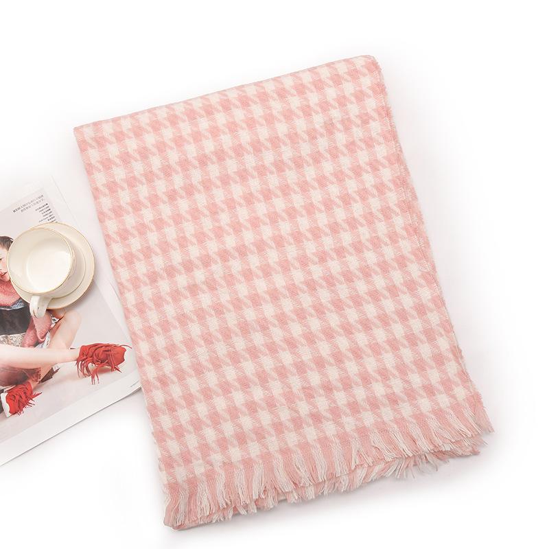 Qiandongge Skjerf Dameskjerf Varmt Skjerf Hals Kasjmirkjerf Rutete Tykt Skjerf Vintereksplosjon