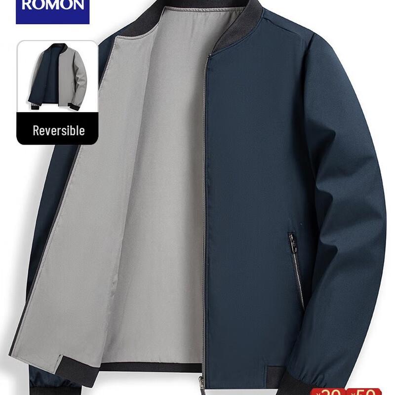ROMON Men's Baseball Collar Casual Jacket