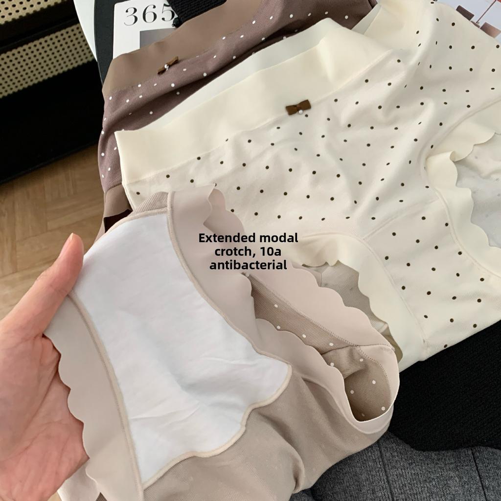 Ladies Summer Lovely Polka Dot High Spring Breathable Crotch Waist Triangle Briefs