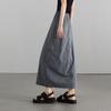 Design sense: Front slit drawstring workwear skirt, 2026 summer thin, fashionable, versatile, casual A-line skirt