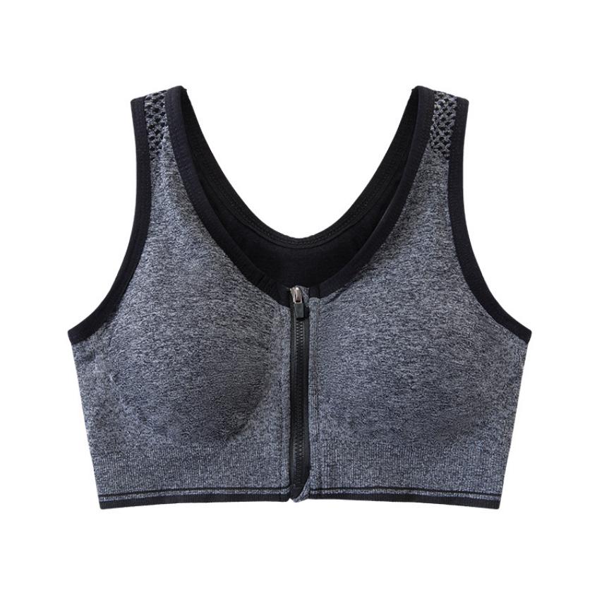 Sports Yoga Bra Front Zipper Top Fitness Push Up Gym Running Shockproof Shirt Workout Fast Dry Vest