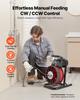 Drain Cleaner Machine 23m x 13mm, Sewer Snake Auger Manual Feed with 4 Cutters & Air-activated Foot Switch for 50mm to 150mm Pipes