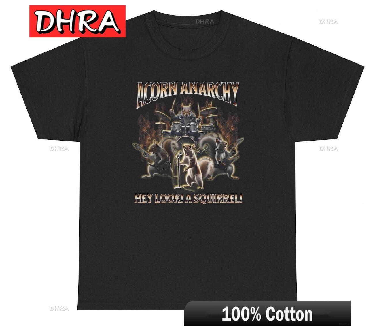 Acorn Anarchy T Shirt Funny Squirrel Rock Band Lover Meme Animal Humor Gift Tee Classic Retro Tops for Street Style TShirt S