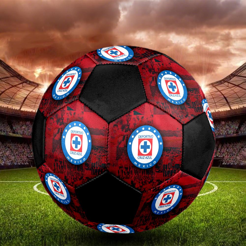 Cruz Azul Soccer Ball, colorful, suitable for all ages, machine-stitched, PVC material, competition grade, durable and high bounce
