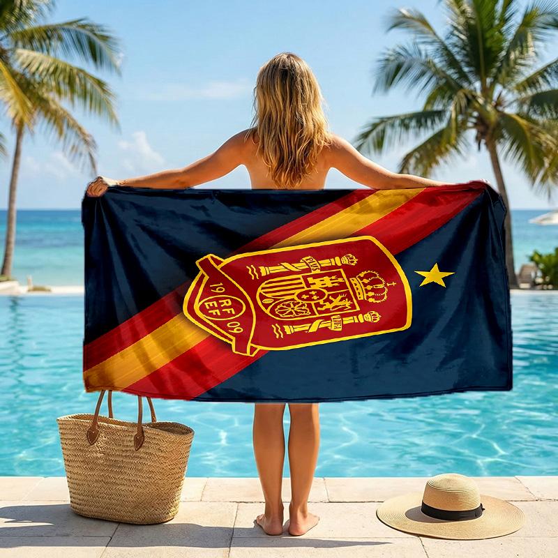 Asciugamano da Spiaggia Squadra Nazionale di Calcio Spagnola Morbido Microfibra Asciugamano Estivo Asciugatura Rapida Assorbente per Spiaggia Piscina Viaggio