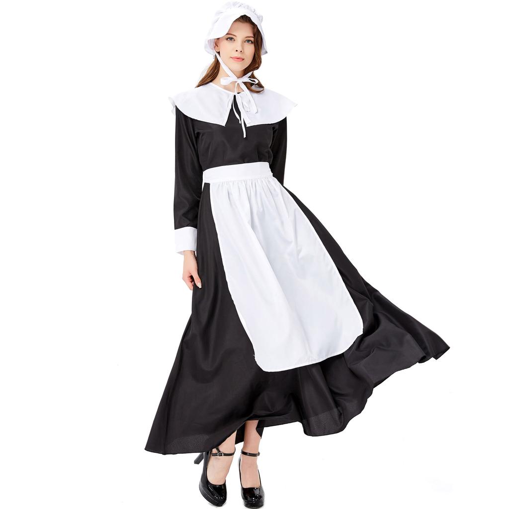 M-XXL Halloween Costume, Long Dress, Maid Costume, Plus Size Maid Costume, Oktoberfest Uniform, Stage Performance Costume