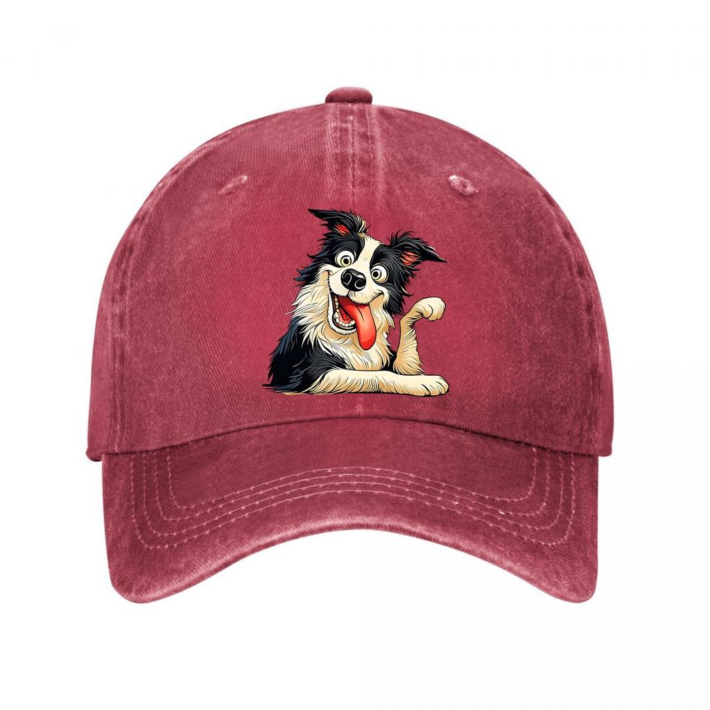 Cartoon Dog Printed Casual Cap New Vintage Washed Cotton Baseball Cap Parent Kids Sun Hats