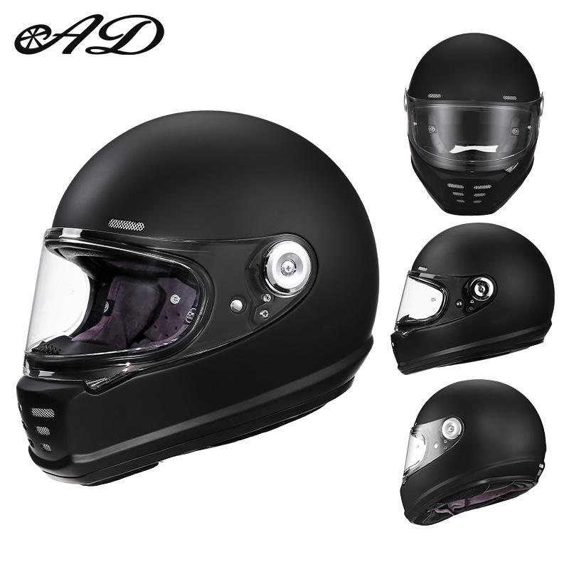 3C Certified Retro Fiberglass Full Face Helmet for Motorcycles and Scooters